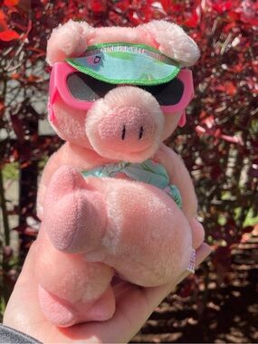 Vintage 1987 Dakin “Bacon In The Sun” Plush Pig with Sunglasses and Visor